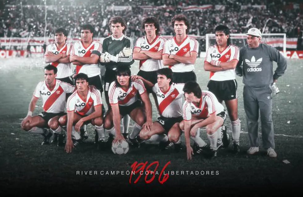 El plantel de River Plate campeón de la Copa Libertadores 1986. / Gentileza.