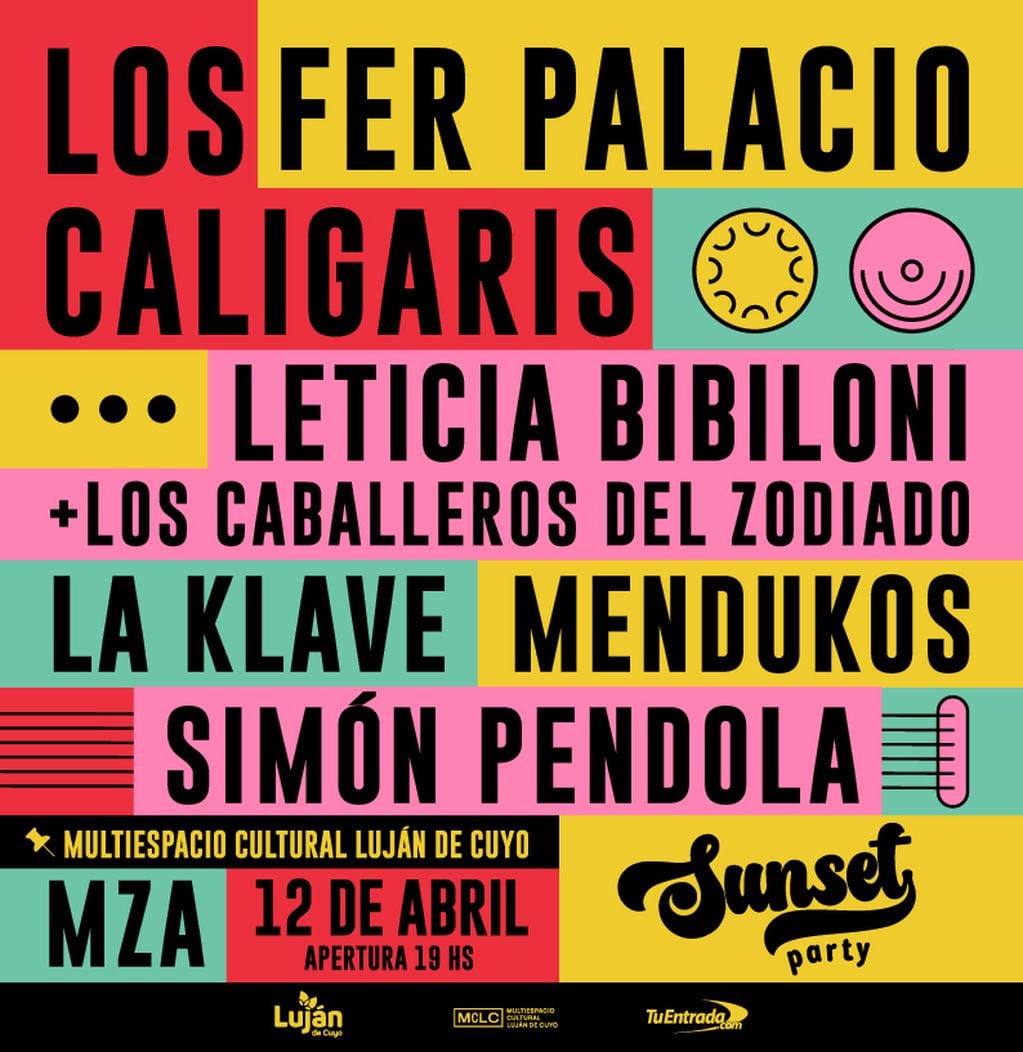 El evento que reúne bandas mendocinas, Los Caligaris y Dj Fer Palacio.