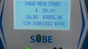 mensaje de sube: sin subsidio 700 pesos