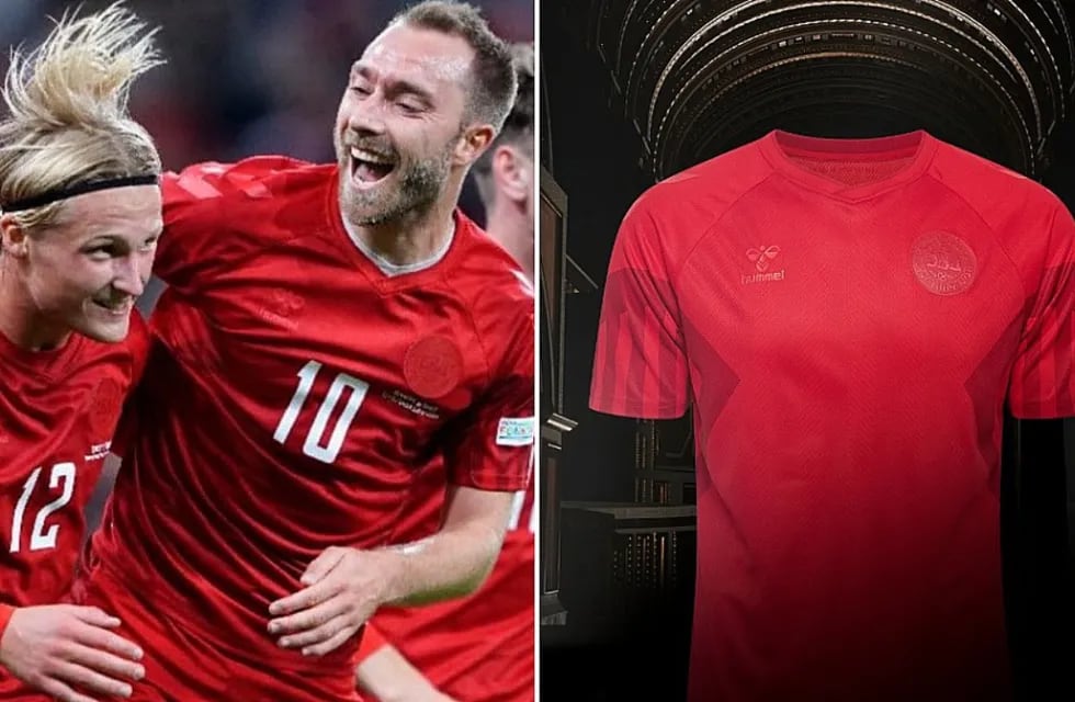 La marca deportiva Hummel presentó las camisetas que estrenará la selección de Dinamarca en el Mundial 2022. Foto: Web