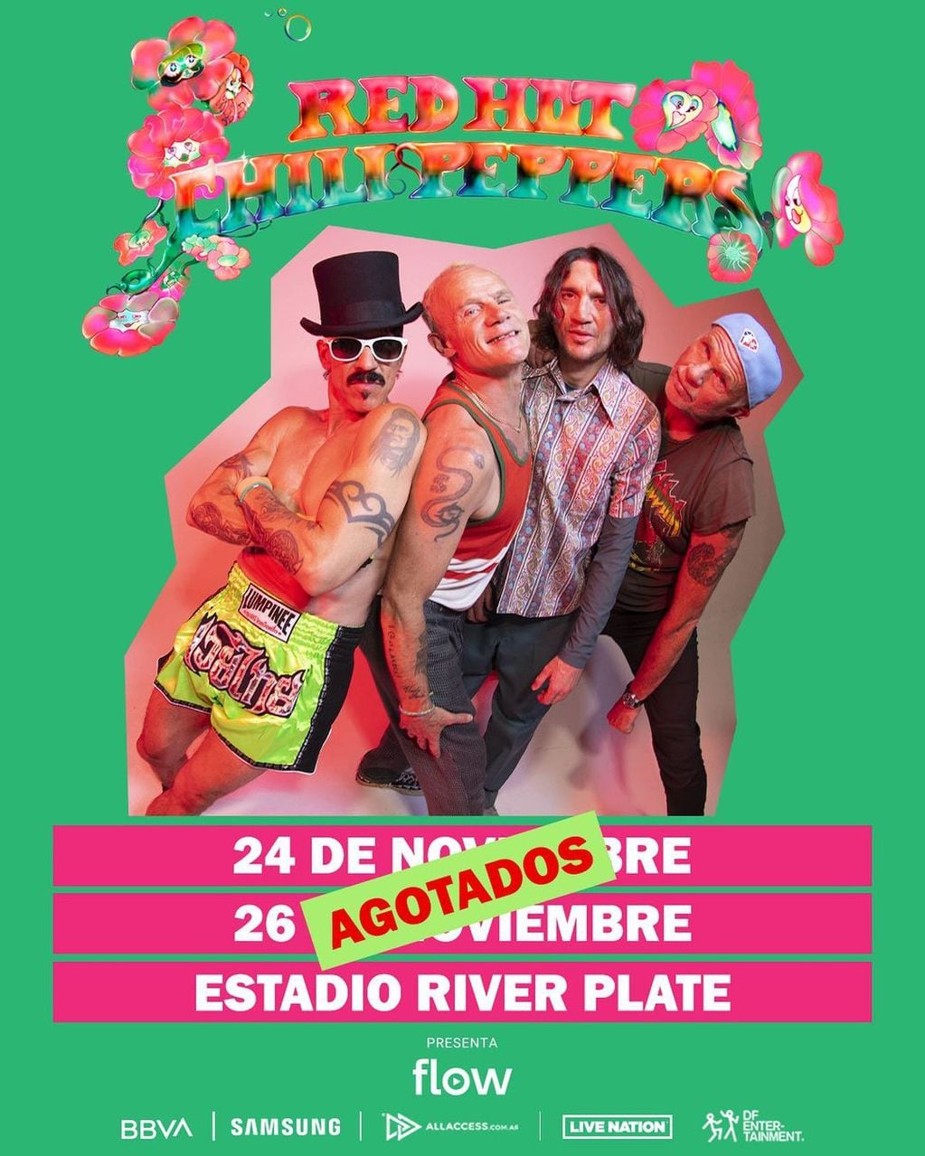 Red Hot Chili Peppers tendrá dos shows en Argentina.