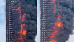 Se incendió una torre de más de 200 metros en China.