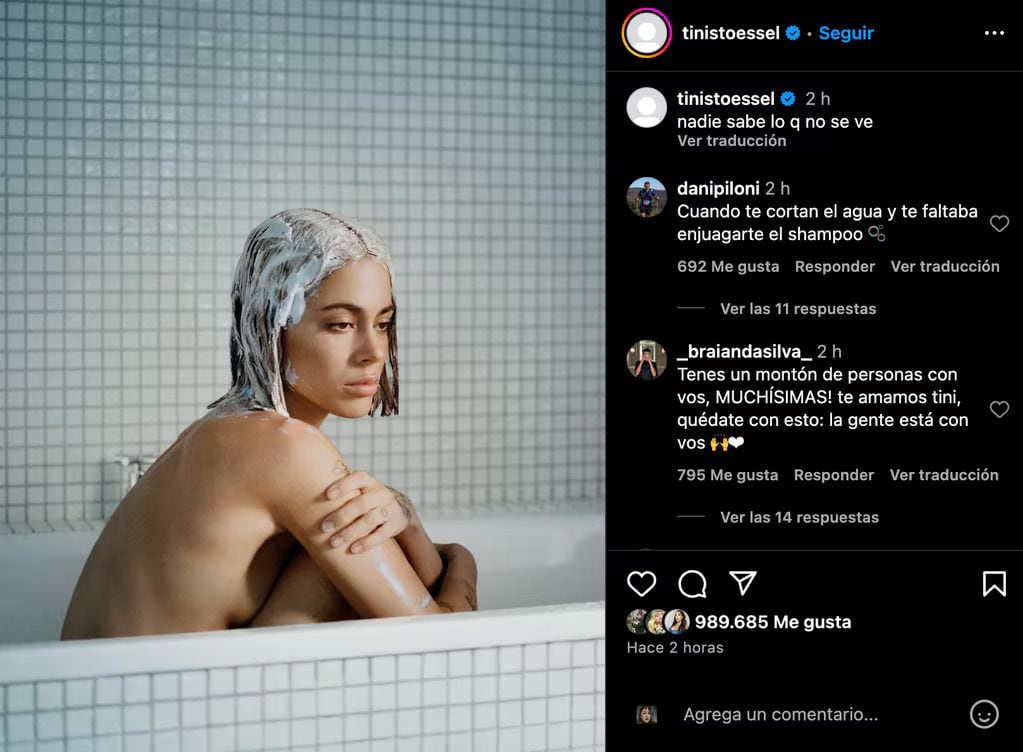 La artista volvió a publicar en Instagram.