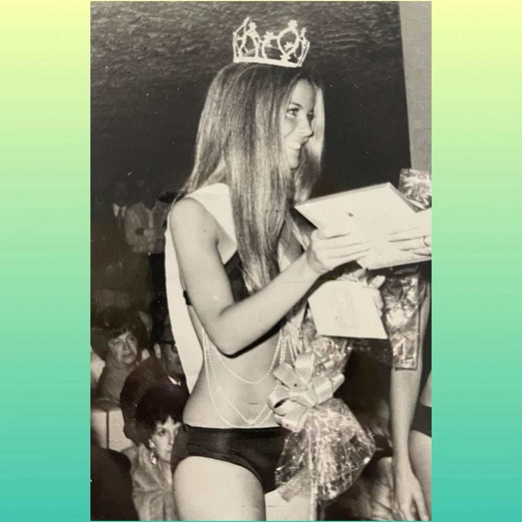 Graciela Alfano cuando fue elegida "Miss 7 días". Gentileza Instagram.