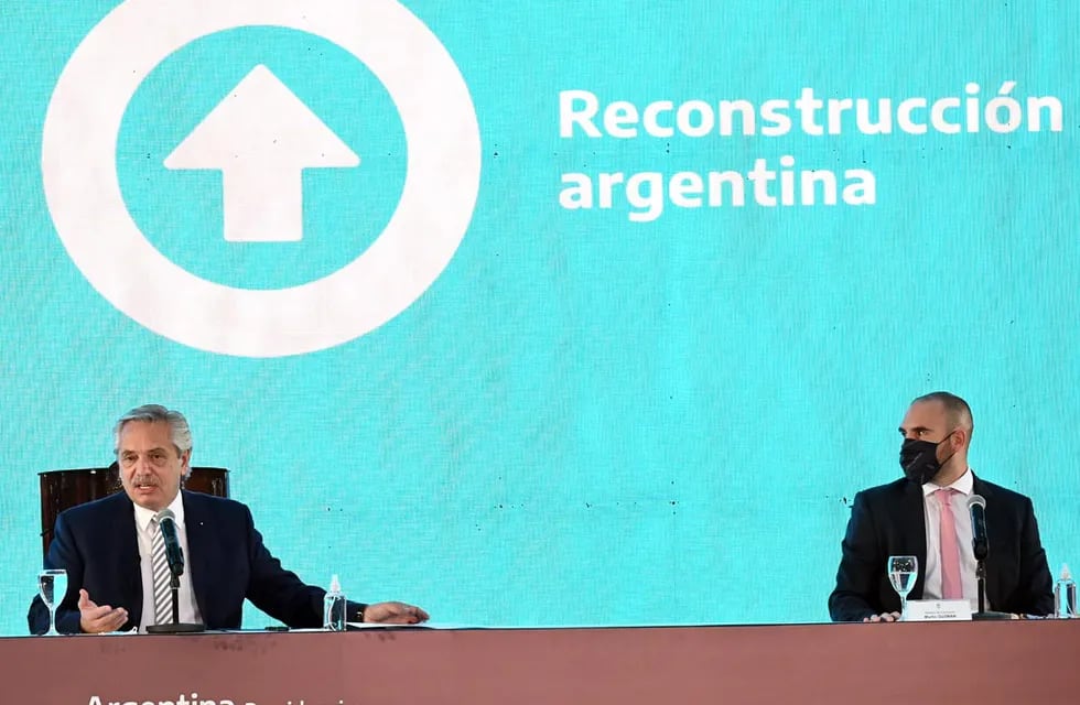 El presidente Alberto Fernádez y el ministro de Economía, Martín Guzmán.