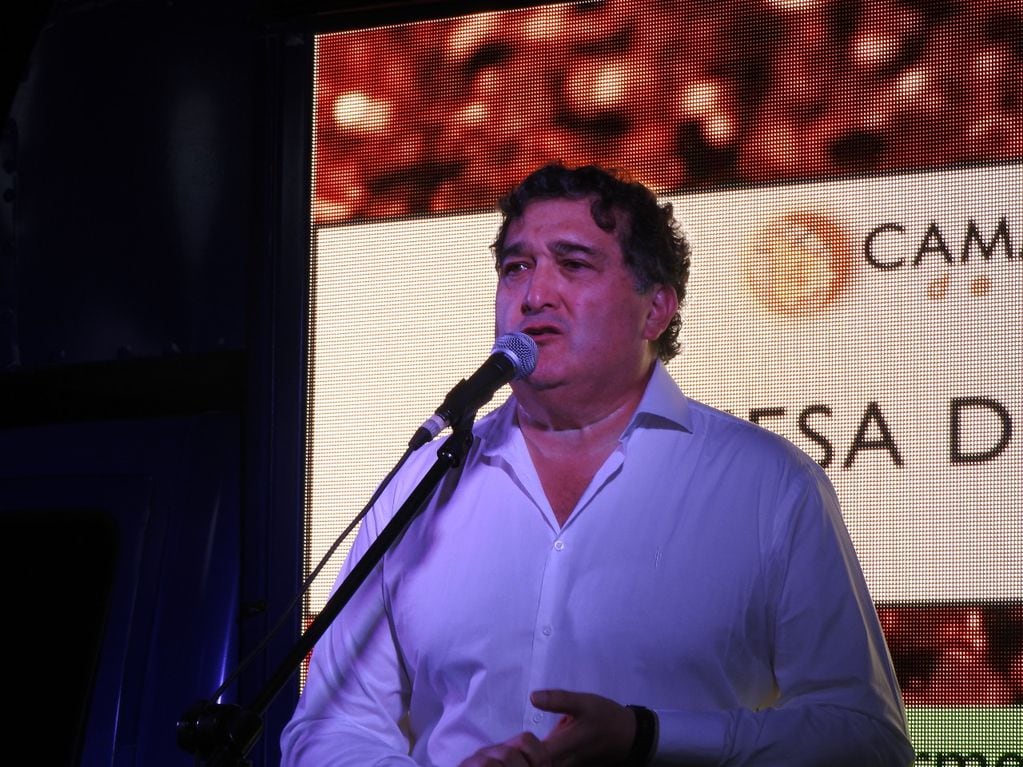 Mario Hernández presentando el Informe de la Mesa del Cobre a fines del 2019