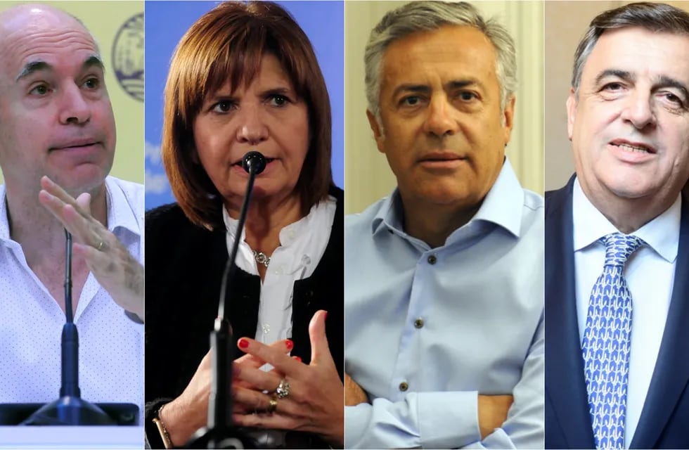 Horacio Rodríguez Larreta, Patricia Bullrich, Alfredo Cornejo y Mario Negri, referentes de Juntos por el Cambio.