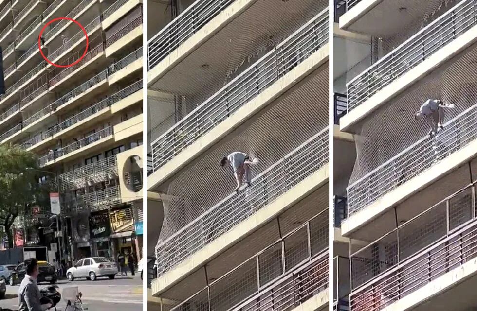Heroico rescate de un nene en Rosario: quedó colgando del balcón en un 8° piso y los vecinos lo salvaron.