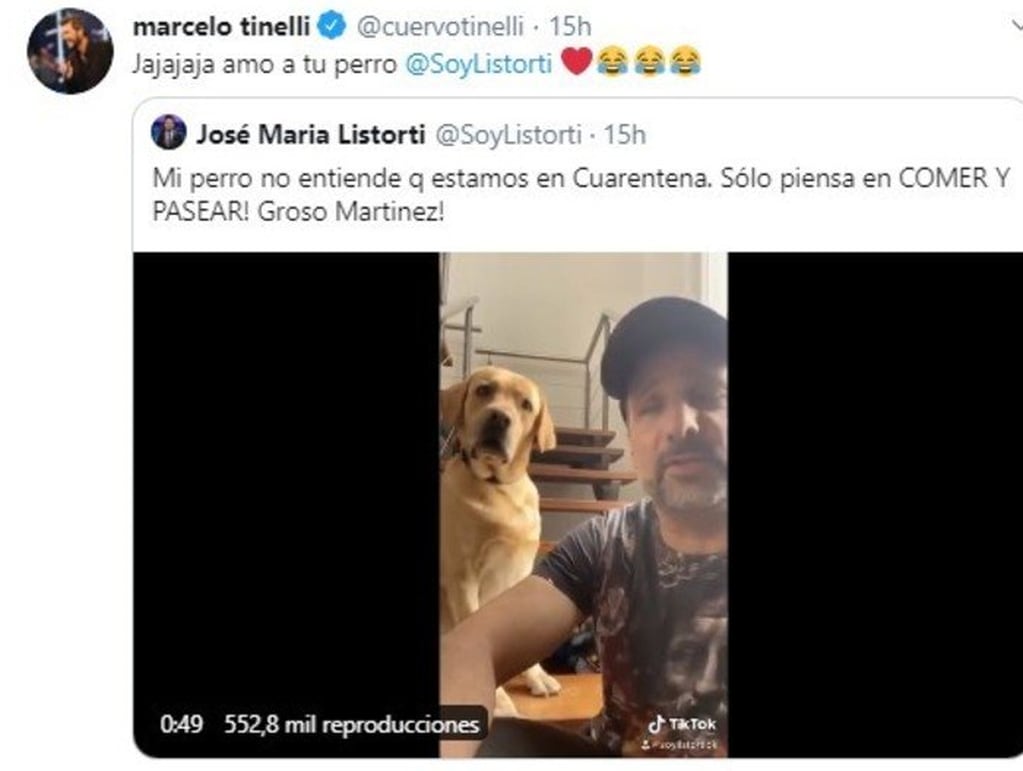 Marcelo Tinelli comentó el video de José María Listorti. 