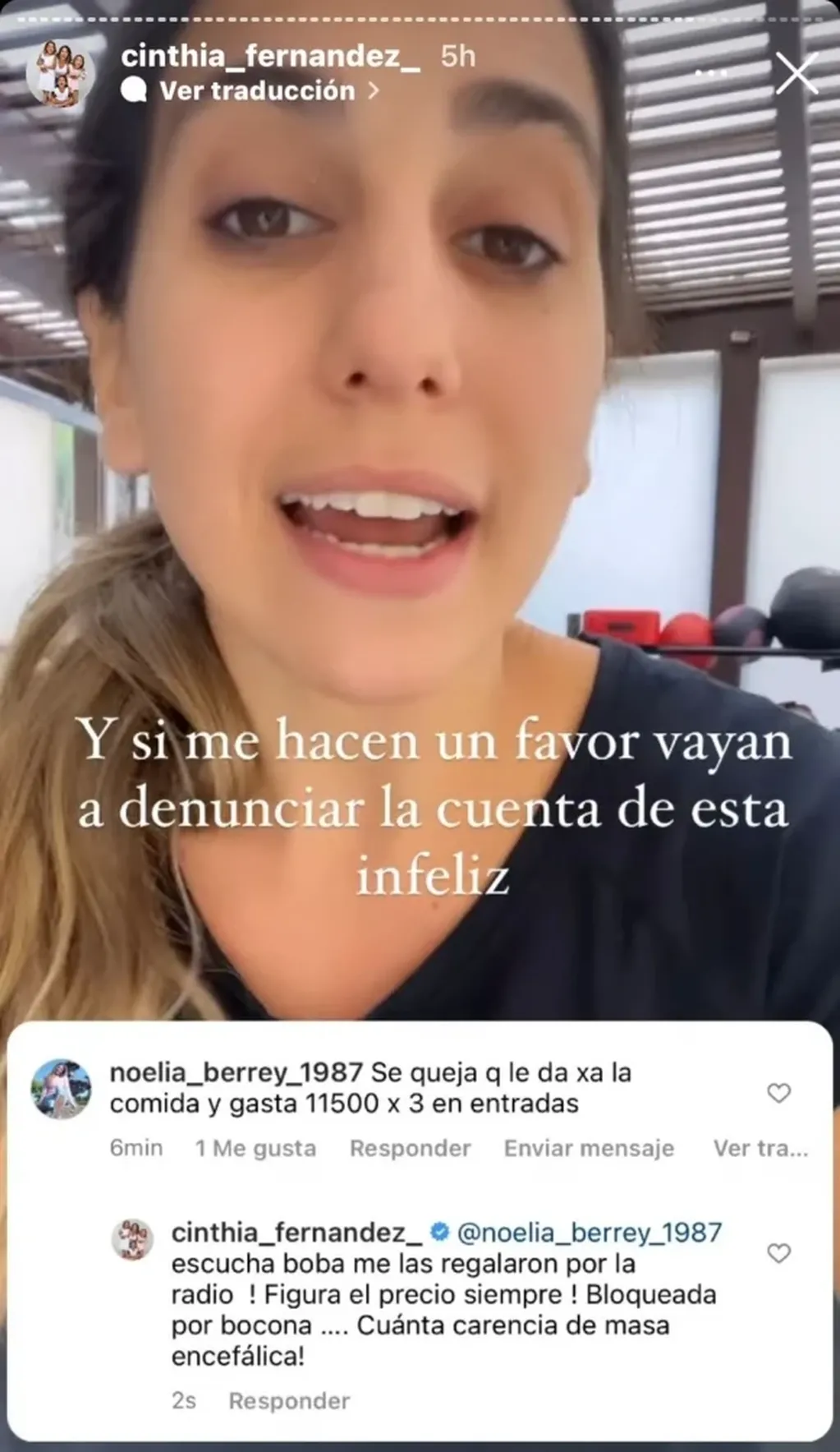 Cinthia Fernández respondió a las críticas que le hicieron por asistir al show de Tini.