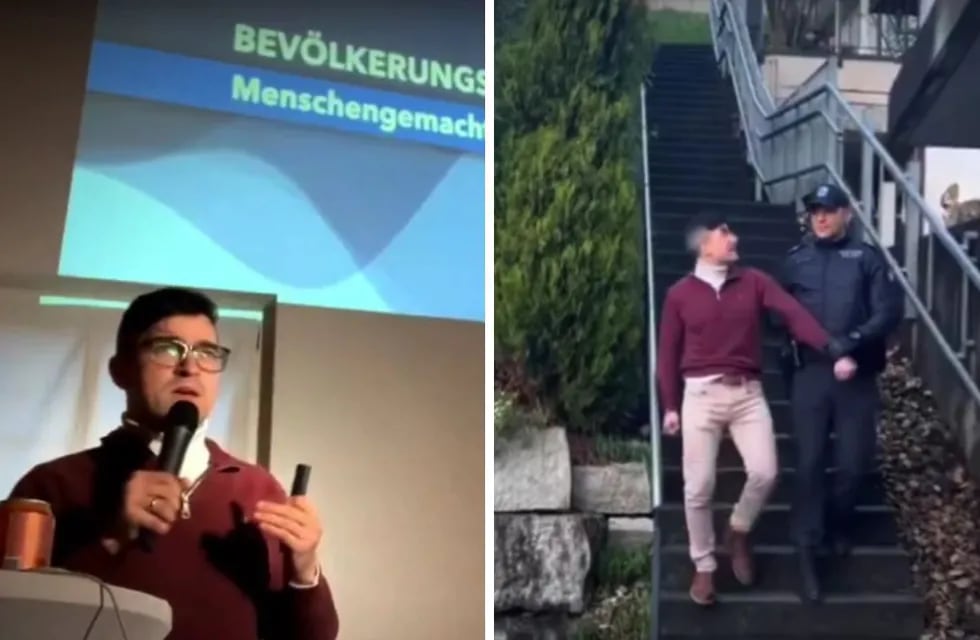 La policía de suiza detuvo a un político de extrema derecha mientras daba un discurso