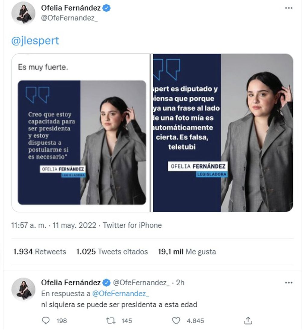 José Luis Espert compartió una fake news sobre Ofelia Fernández y se armó la pelea en Twitter 