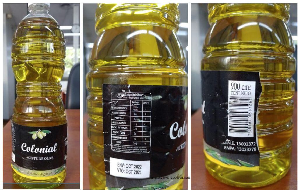 Aceite de oliva mendocino prohibido por Anmat
