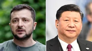 Volodimir Zelenski y Xi Jinping