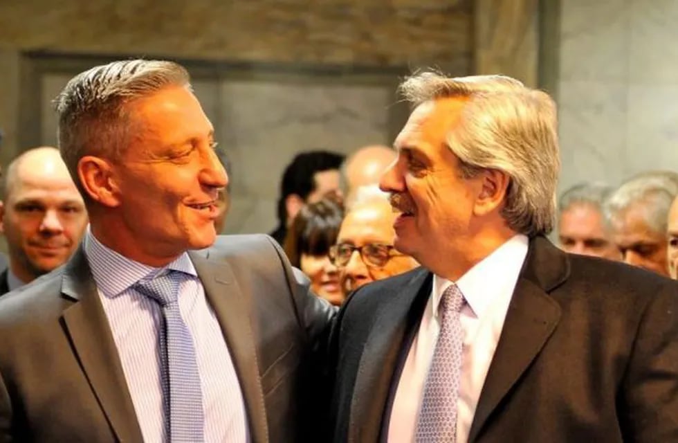 El gobernador Mariano Arcioni junto al Presidente Alberto Fernández