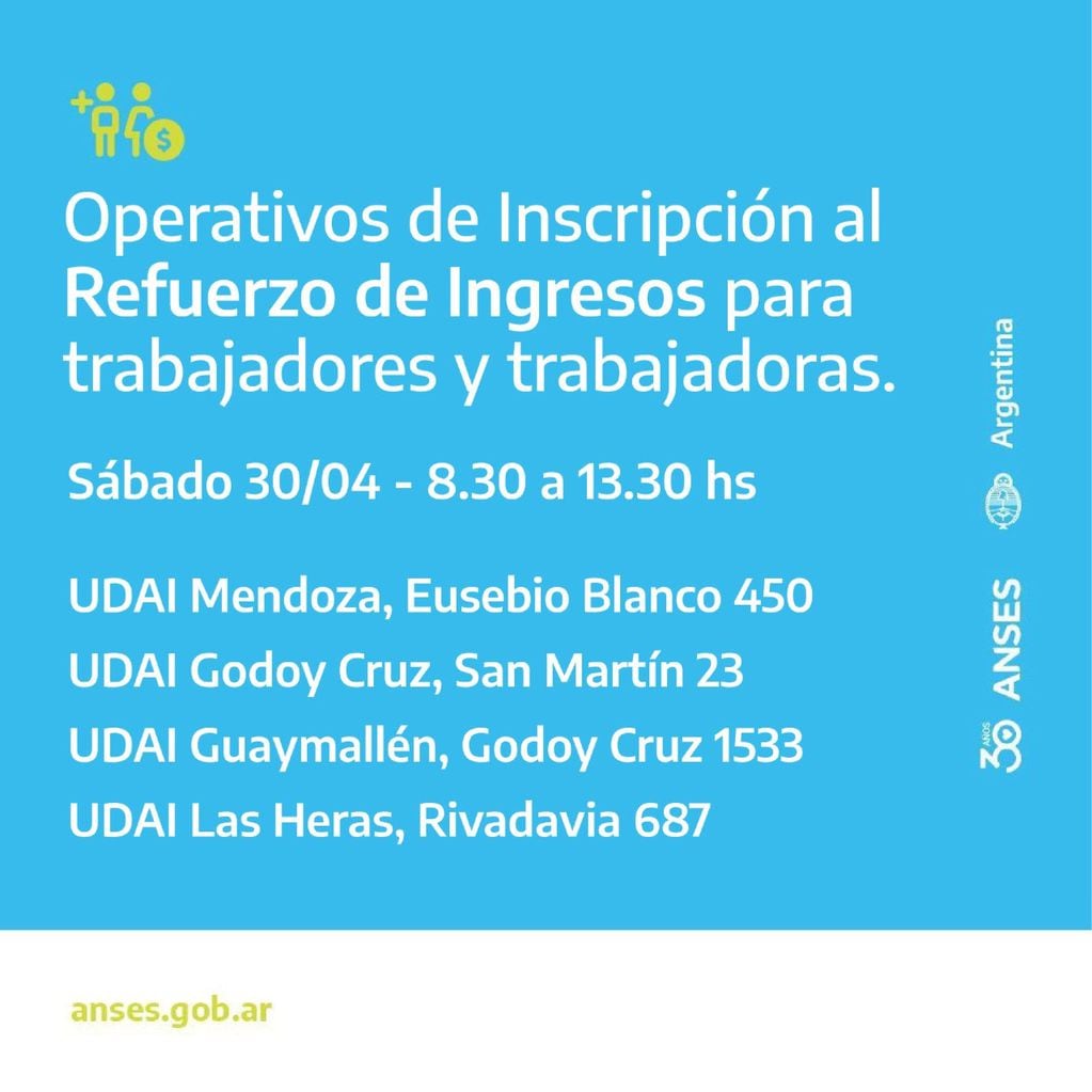 Operativos de Inscripción al Refuerzo de Ingresos (Mendoza)