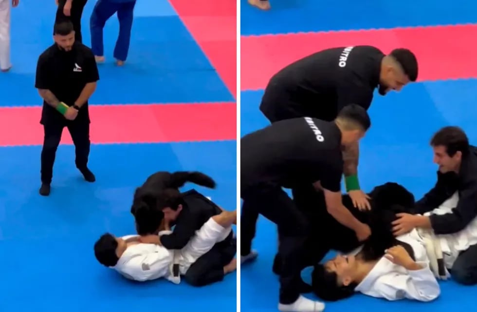 Un perrito entró a un dojo y "defendió" a un luchador de jujitsu.