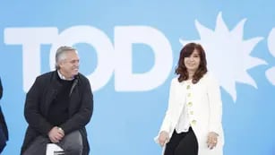 Alberto Fernández y Cristina Kirchner durante la presentación de los precandidatos - Prensa CFK