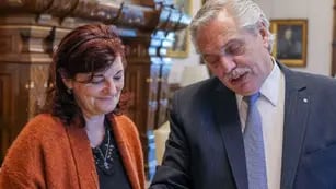 Kelly Olmos y el presidente Alberto Fernández