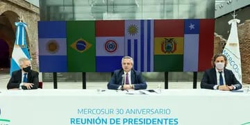 Alberto Fernández en la reunión del 30° aniversario del Mercosur