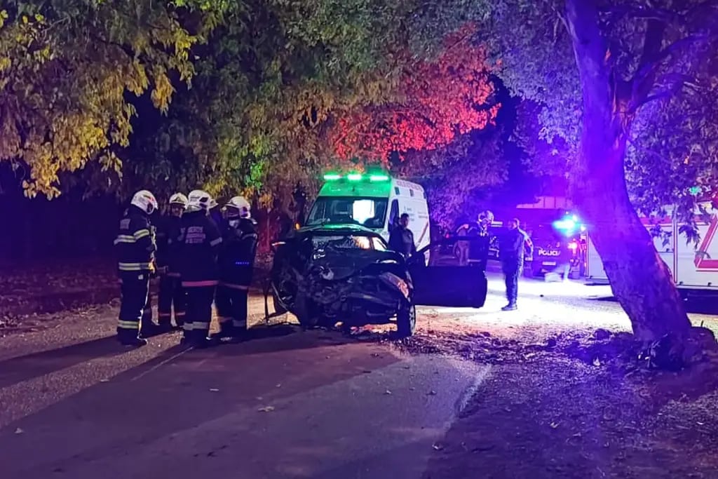 Un joven destruyó su auto tras chocar contra un árbol en Luján de Cuyo