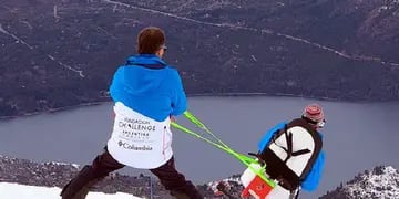 La Fundación CHALLENGE presentó su silla para esquí adaptado, fabricada en Bariloche. 