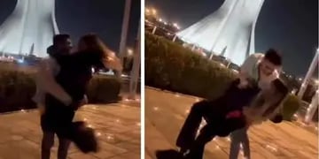 Pareja baila en las calles de Irán