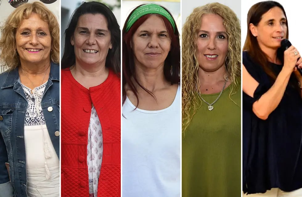Una mujer volverá a conducir el SUTE después de 26 años.
Mirtha Faget, Carina Senado, Verónica Torres, Cristina Raso y Sandra Lacoste, las candidatas.