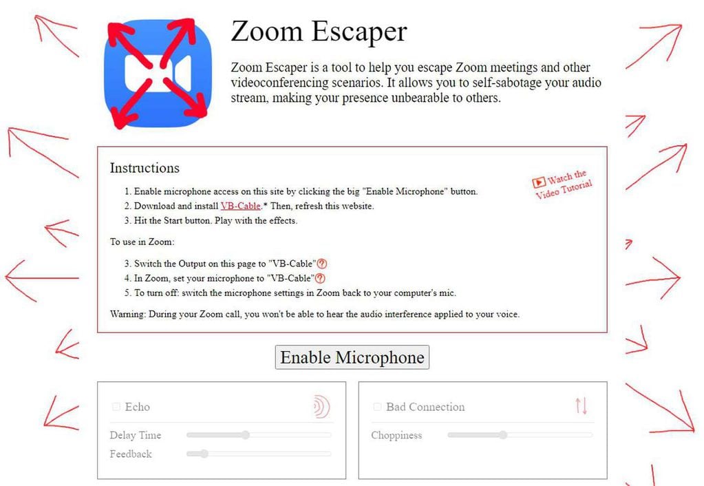 Zoom Escaper, la plataforma para "zafar" de las videollamadas.