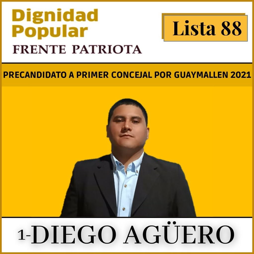 Diego Agüero, apoderado de Dignidad Popular Mendoza, fue como precandidato a concejal en Guaymallén. Foto: Gentileza Facebook Dignidad Popular - Mendoza.