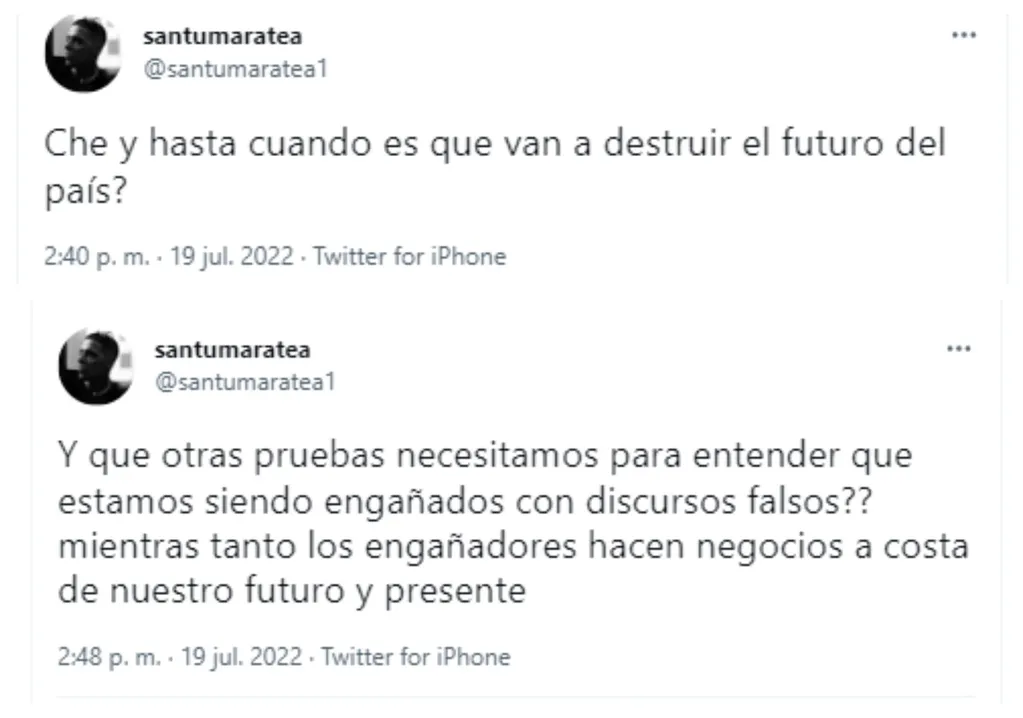 Los tuits de Santi Maratea.