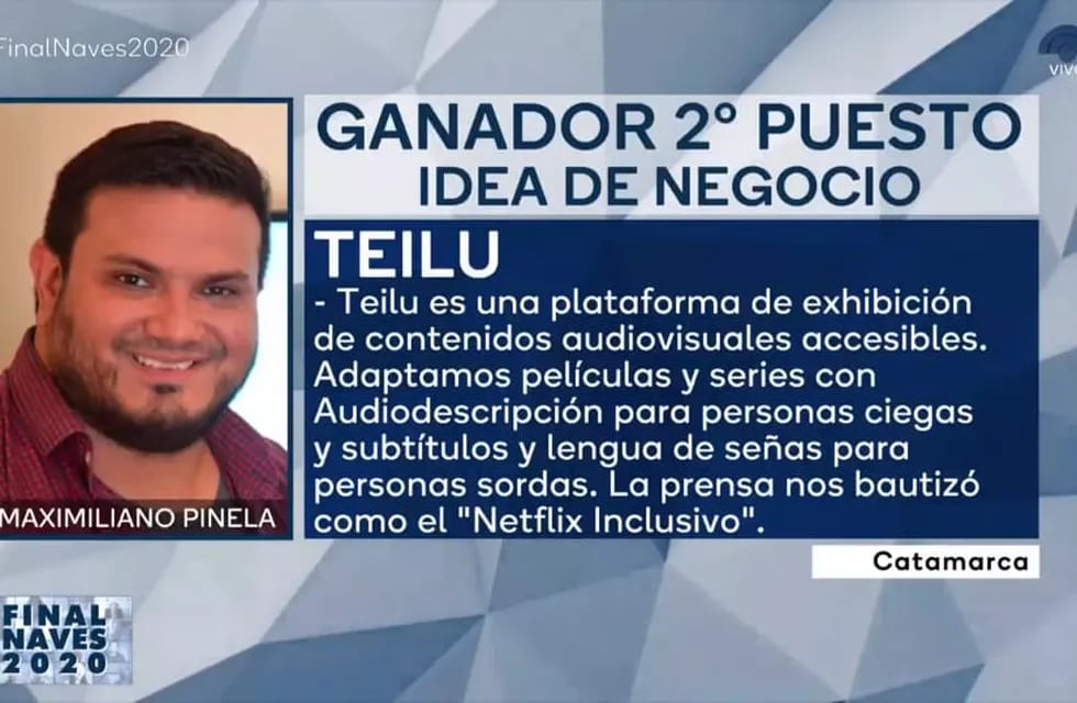 Una empresa de Catamarca fue segunda en la final nacional del 2020, el Netflix de la inclusión había clasificado en la etapa celebrada en Mendoza