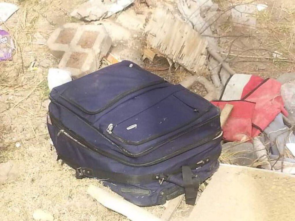 La valija donde encontraron el cuerpo descuartizado de la víctima. Foto: Redes.