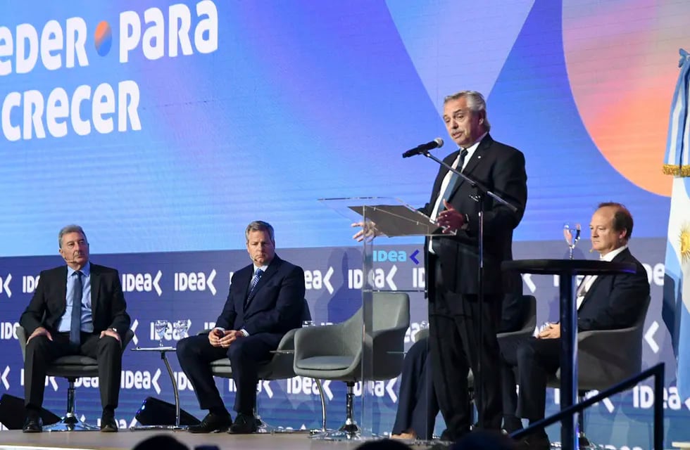 El presidente Alberto Fernández participa en el cierre del 58° Coloquio de IDEA, en Mar del Plata. (Télam)