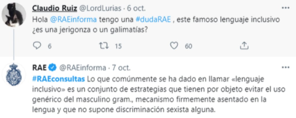 La Real Academia España vuelve a rechazar el lenguaje inclusivo.
