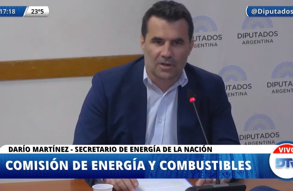 Exposición en Diputados de Darío Martínez, secretario de Energía de la Nación.