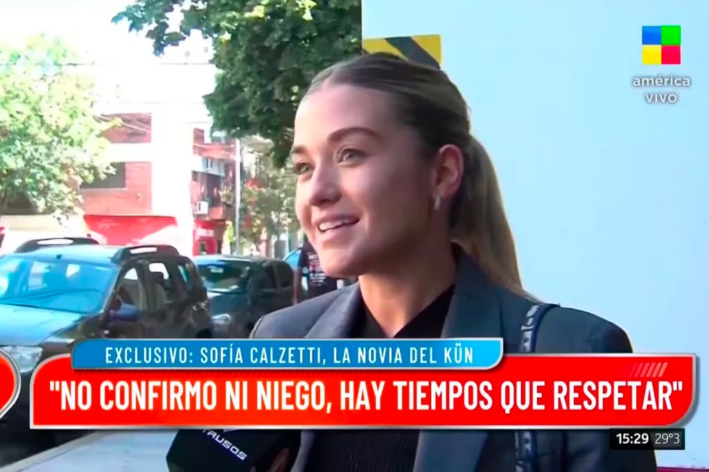 Sofía Calzetti habló en "Intrusos" y abordó rumores de embarazo con el Kun Agüero. (Foto: Captura de pantalla de AméricaTV)