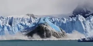 Impactante desprendimiento en el glaciar Perito Moreno