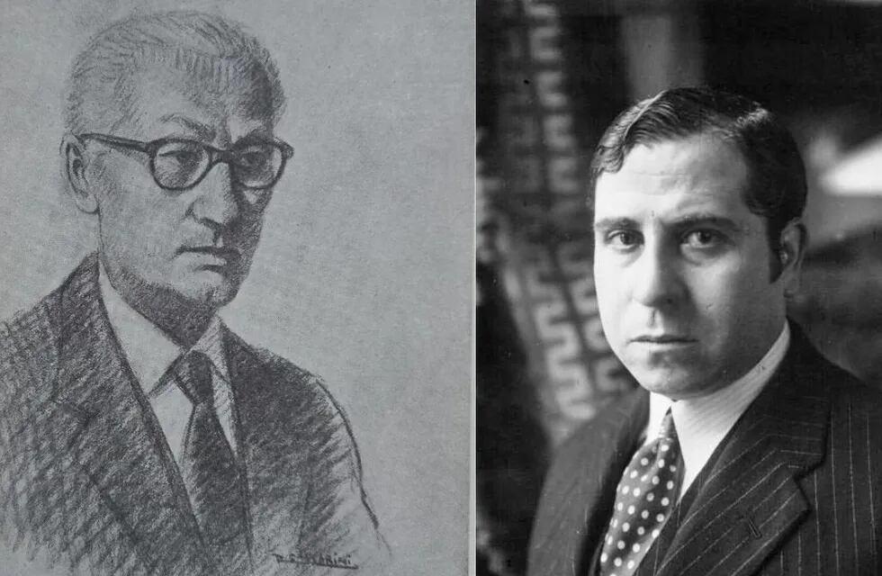 A la izquierda, retrato de Vicente Nacarato por Roberto Azzoni. A la derecha, el español Ramón Gómez de la Serna.