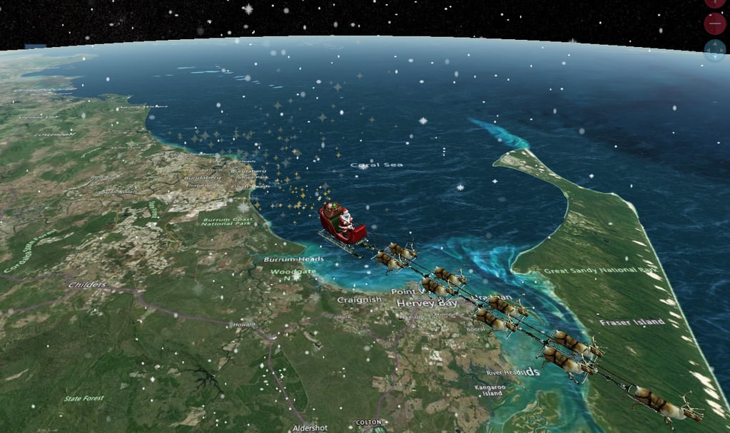 Los gráficos en 3D para seguir a Papá Noel en Norad.