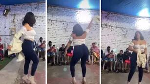 Una joven se robó el show en una fiesta infantil al hacer en sensual baile