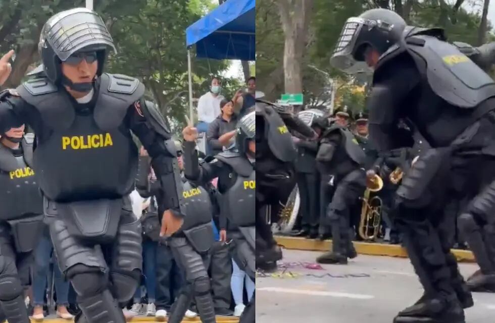 Policías de Perú hicieron una coreografía de un tema de “Ke Personajes” en un acto y son viral. Foto: Captura video