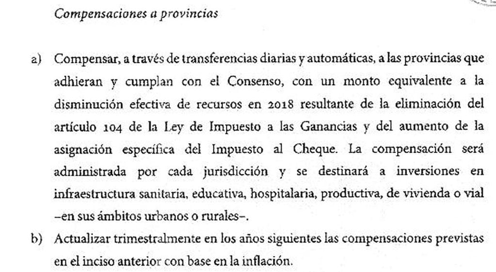 Consenso Fiscal. Los Andes