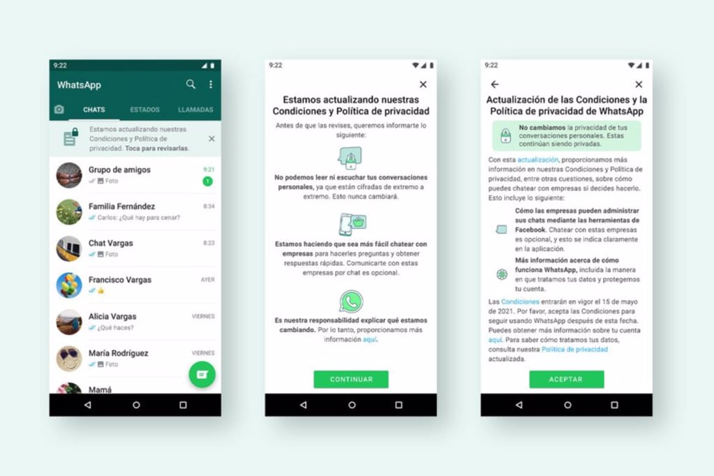 En Argentina, el Gobierno frenó los cambios de políticas de uso de WhatsApp hasta determinar si los datos personales se usarán para fines comerciales.