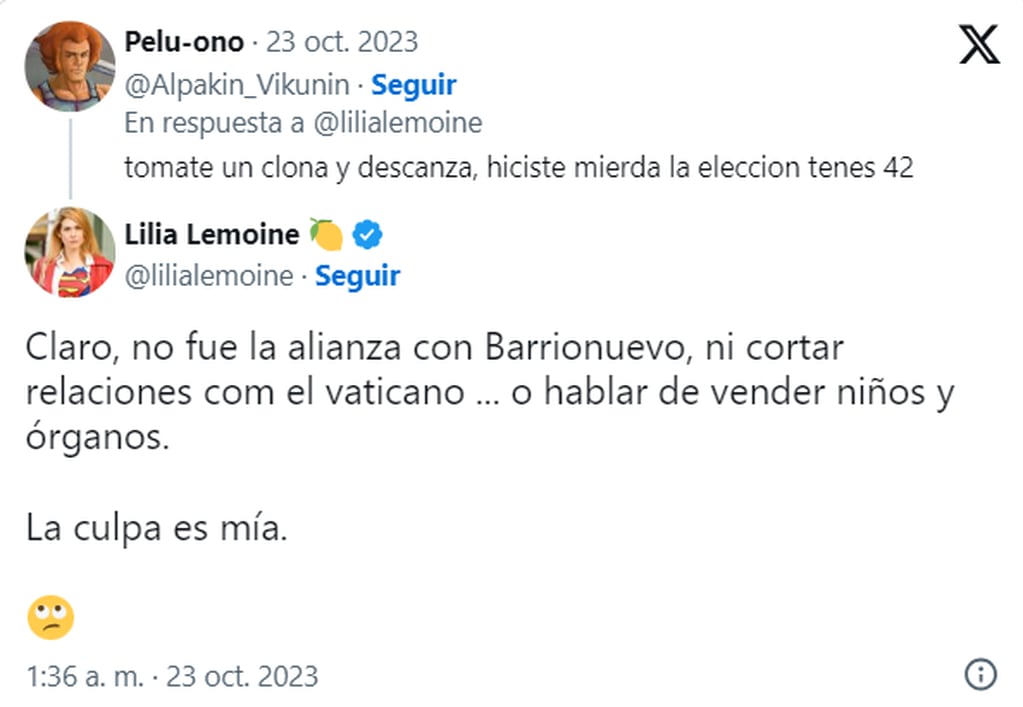 Lilia Lemoine se cruzó con militantes de La Libertad Avanza - X