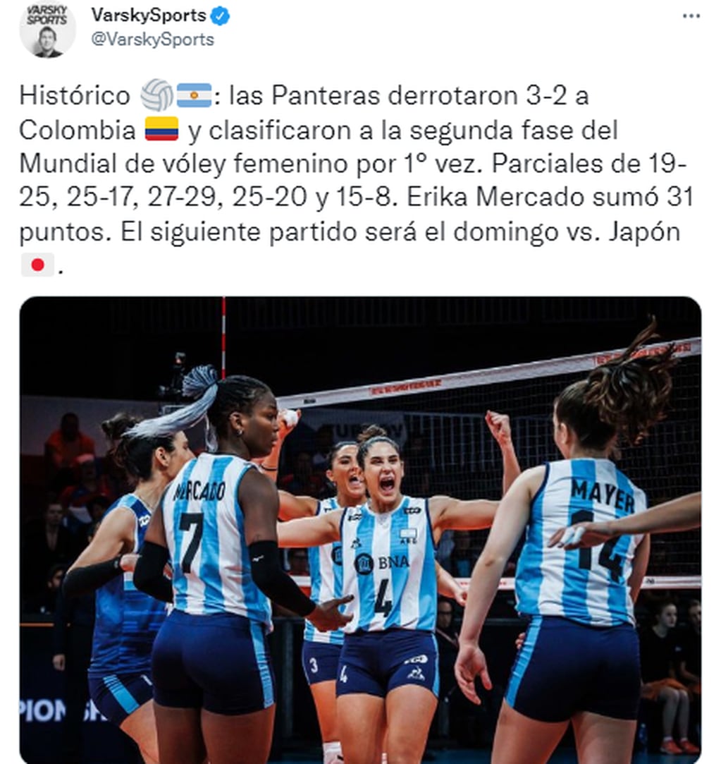 Tirunfazo histórico de Las Panteras en el Mundial de Voley. / Gentileza.