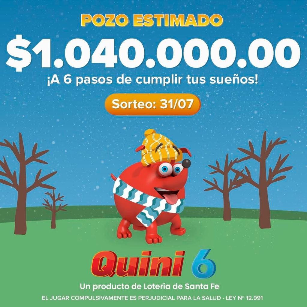 Sorteo histórico de $1.040.000.000 del Quini 6: cuándo se sortea (Lotería de Santa Fe)