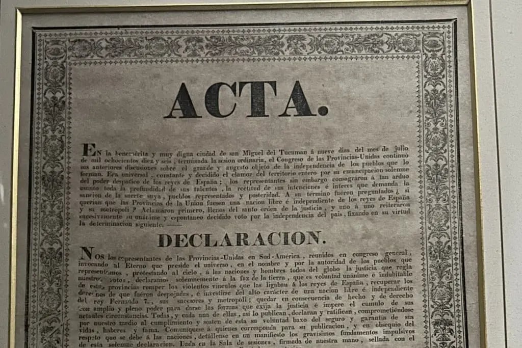 La declaración de independencia hallada por Aduana