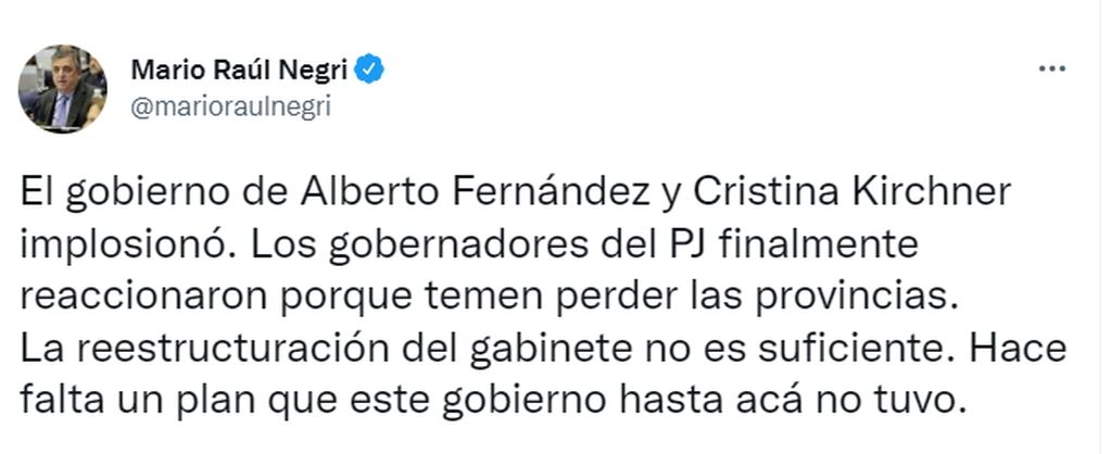 Diputados de Juntos por el Cambio cuestionaron los cambios en el gabinete de Alberto Fernández - Twitter