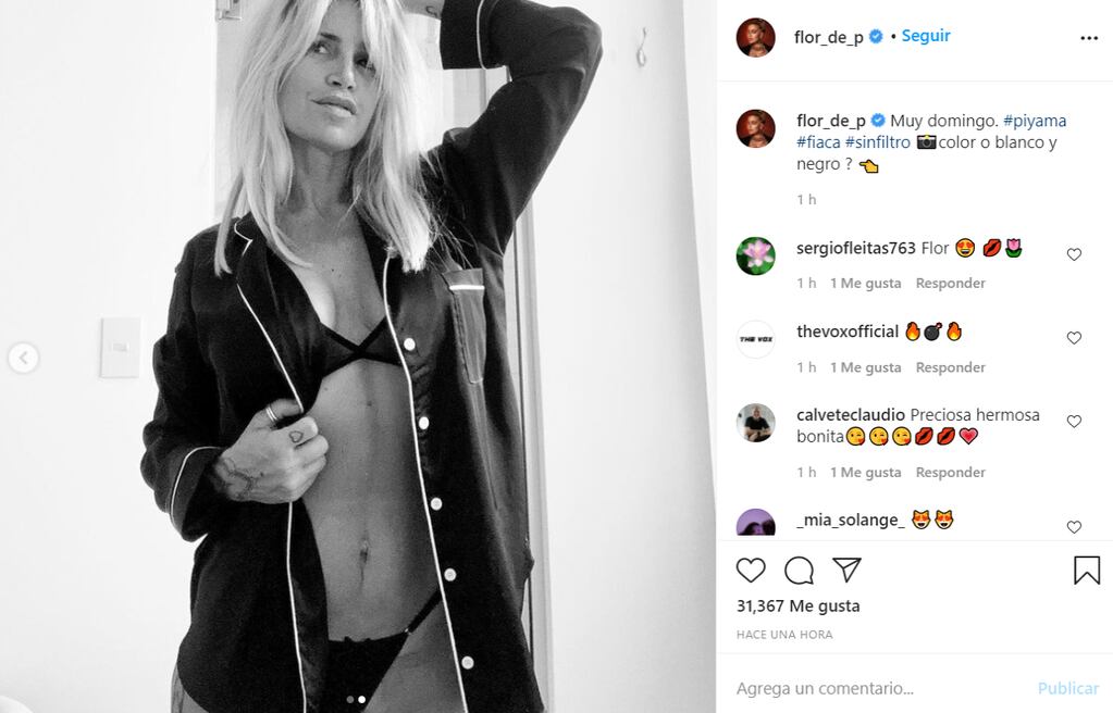 Florencia Peña compartió dos fotos en Instagram y arrancó suspiros a sus seguidores.
